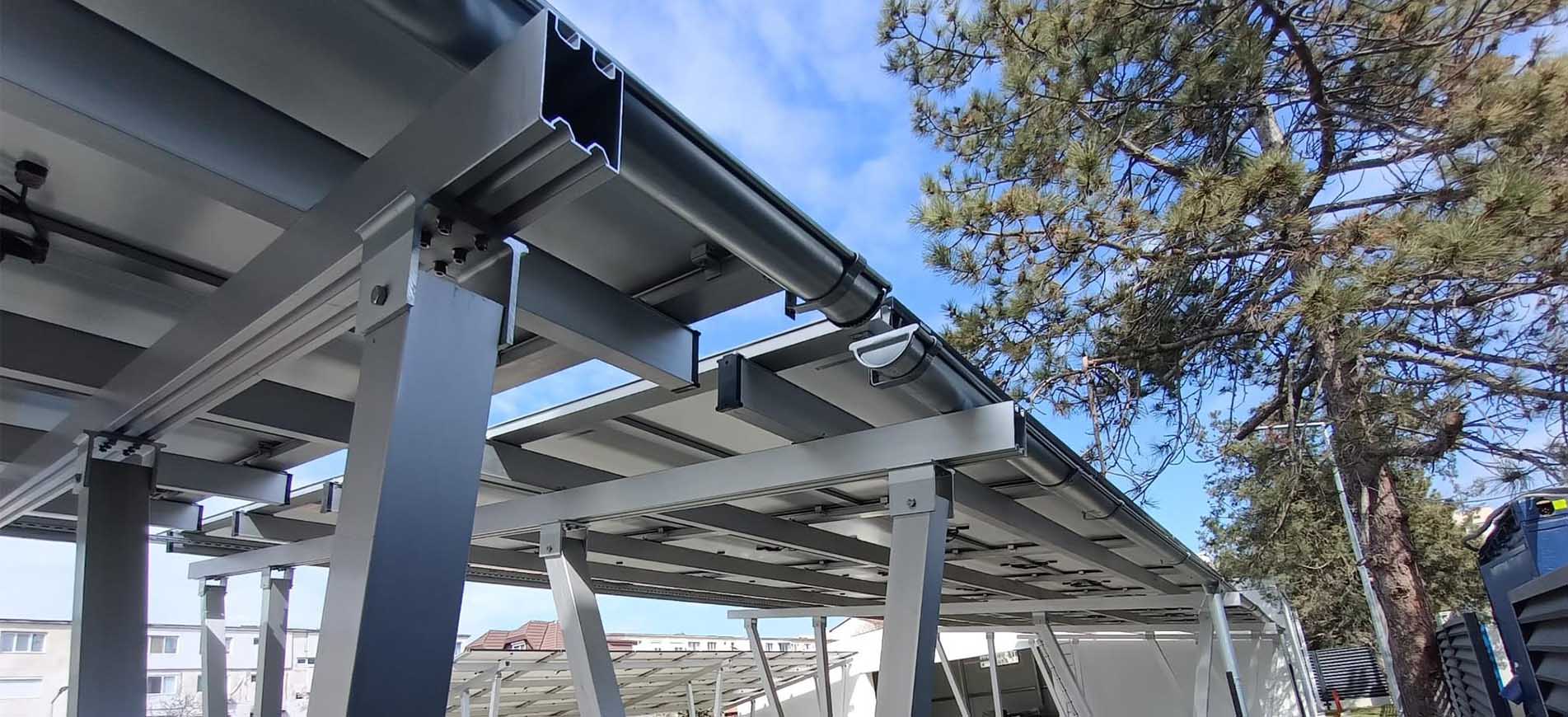 All-aluminum carport solar mounting system