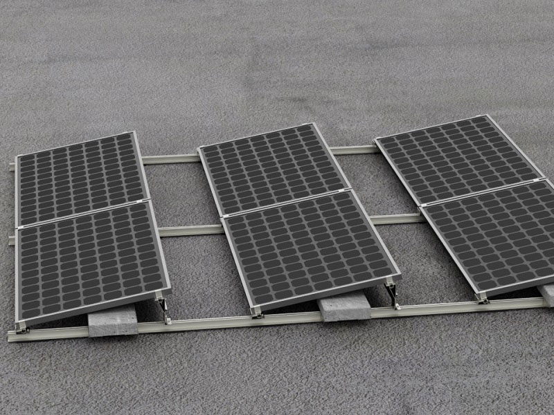 Installation des Enerack Ballasted-PRO-Montagesystems